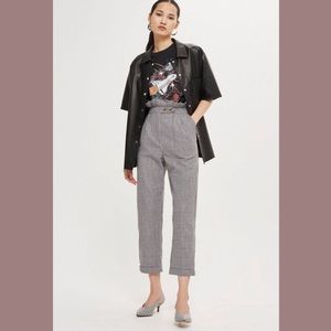 TopShop Ruffle Checked Peg Trousers